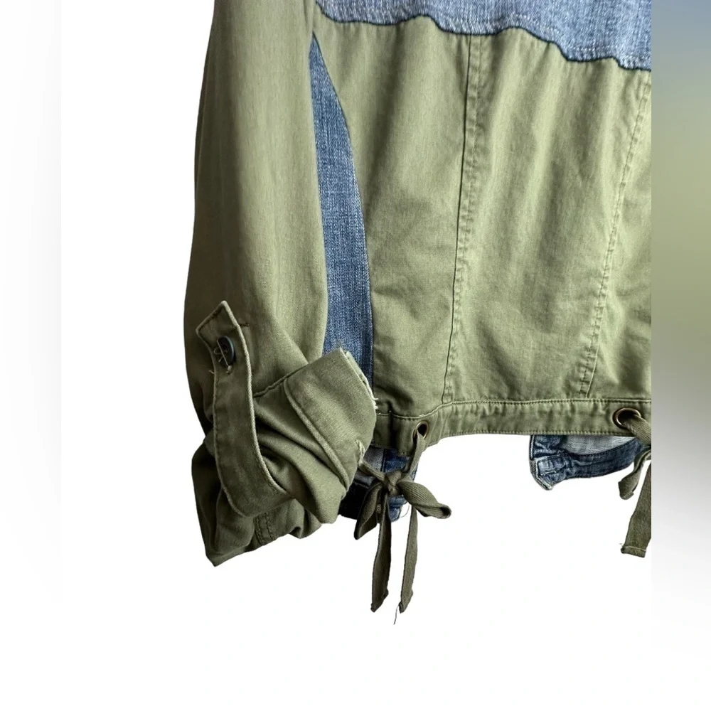 Anthropologie Pilcro Denim Military Jean Jacket Sz Small‎ Utility Green